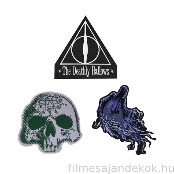 Harry Potter Halál ereklyéi (Deathly Hallows) Deluxe felvarrók, 3 darabos szett
