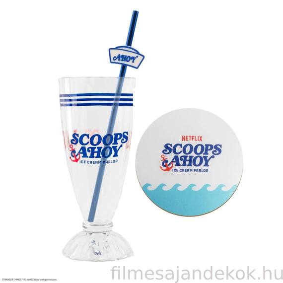 Stranger Things – Scoops Ahoy Milkshake pohár szett