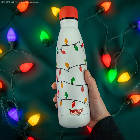 Stranger Things – Karácsonyi fényfüzéres Rozsdamentes Acél Kulacs (500 ml)