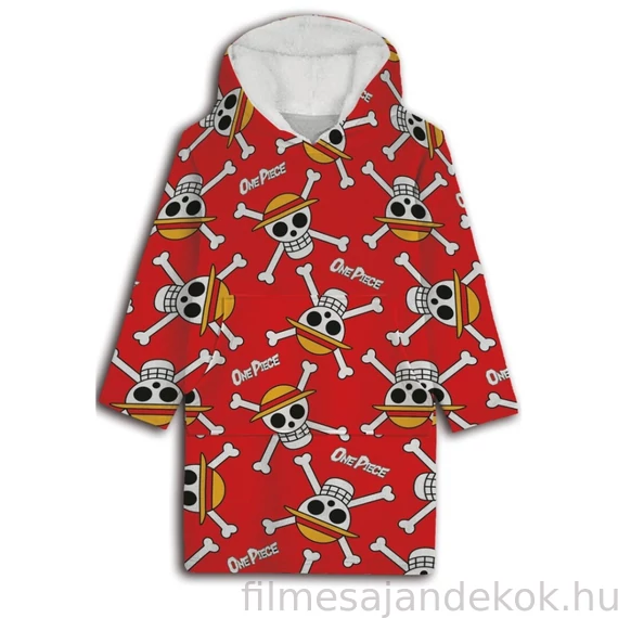 One Piece Red felnőtt belebújós plüss polár takaró, poncsó