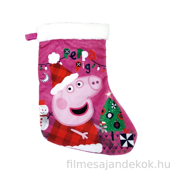 Peppa malac Pink karácsonyi kandalló zokni, csizma 42 cm