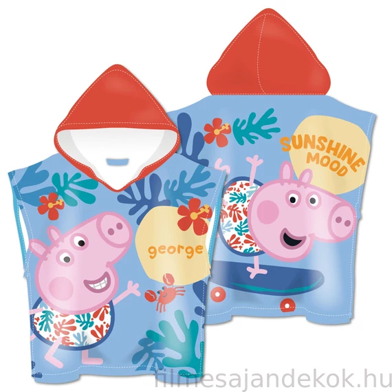 Peppa malac Skateboard strand törölköző poncsó 55x110cm (Fast Dry)