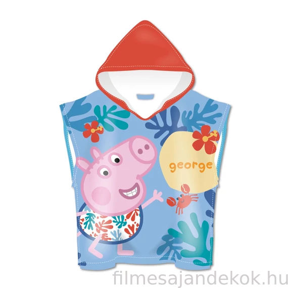 Peppa malac Skateboard strand törölköző poncsó 55x110cm (Fast Dry)