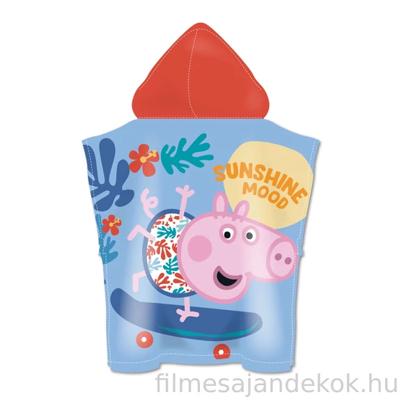 Peppa malac Skateboard strand törölköző poncsó 55x110cm (Fast Dry)