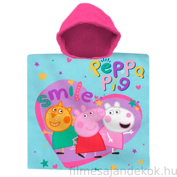 Peppa malac Smile strand törölköző poncsó 60x120 cm