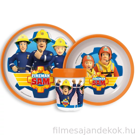 Sam a tűzoltó Rescue Mission csúszásmentes étkészlet, micro műanyag szett