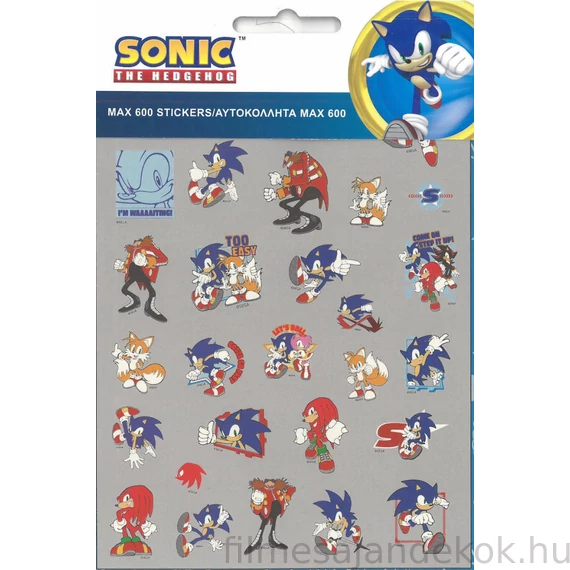 Sonic a sündisznó 600 darabos matrica szett