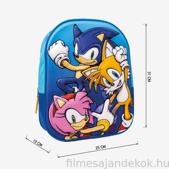 Sonic a sündisznó Team 3D hátizsák, táska 31 cm