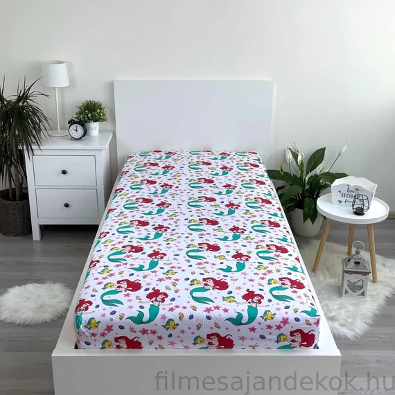 Disney Hercegnők Ariel gumis lepedő 90x200 cm
