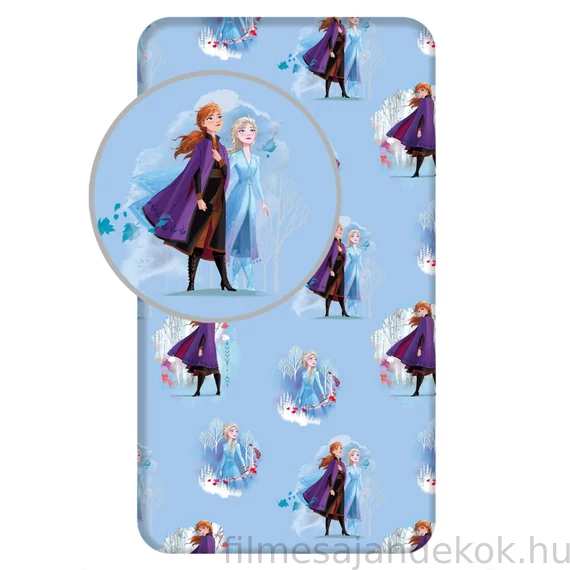 Disney Jégvarázs Blue Leaves gumis lepedő 90*200 cm