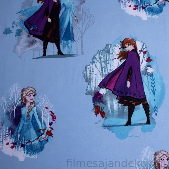 Disney Jégvarázs Blue Leaves gumis lepedő 90*200 cm