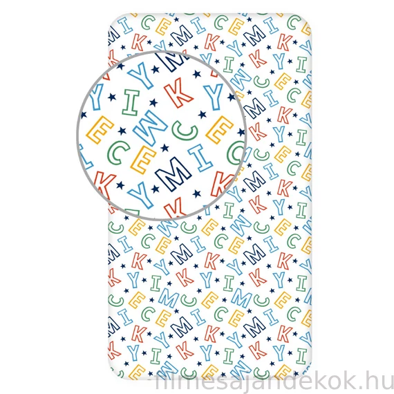 Disney Mickey Letters gumis lepedő 90x200 cm