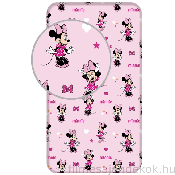 Disney Minnie Pretty in Pink gumis lepedő 90x200 cm