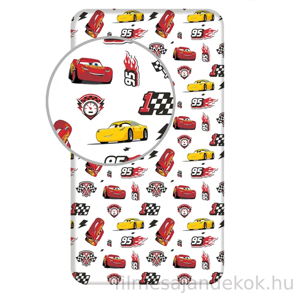 Disney Verdák McQueen gumis lepedő 90x200 cm