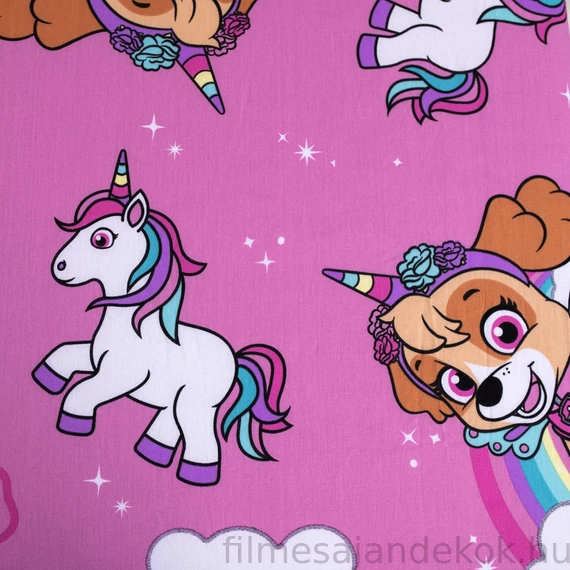 Mancs Őrjárat Unicorn Dreams gumis lepedő 90x200 cm