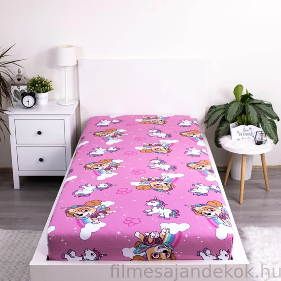 Mancs Őrjárat Unicorn Dreams gumis lepedő 90x200 cm