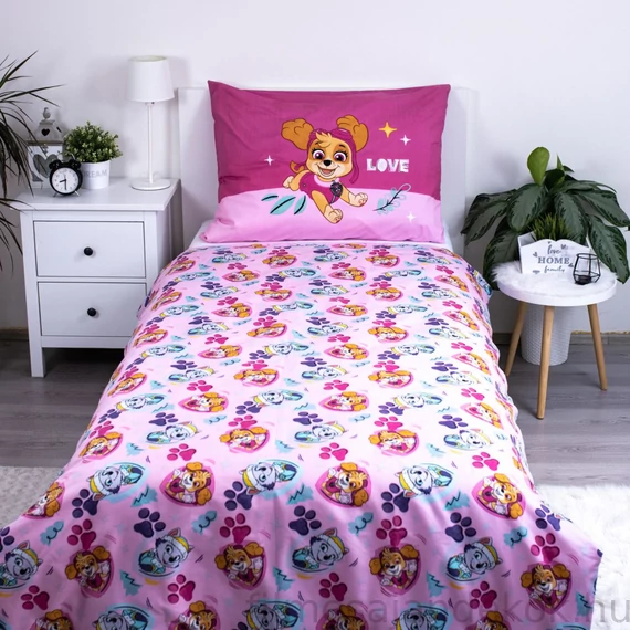 Mancs Őrjárat Pink Love ágyneműhuzat 140×200cm 70×90 cm microfibre