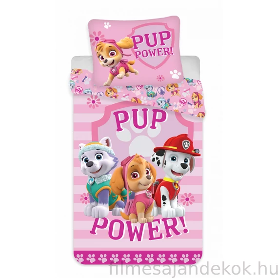 Mancs Őrjárat Pup Power ágyneműhuzat 140×200cm, 70×90 cm microfibre