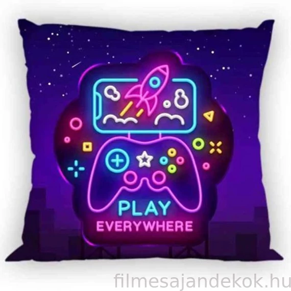 Gamer Neon párnahuzat 40x40 cm