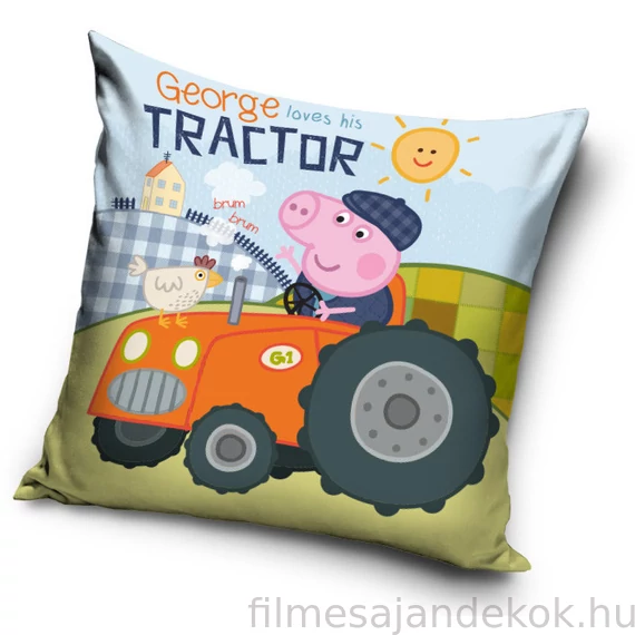 Peppa malac George's Tractor párnahuzat 40x40 cm Velúr