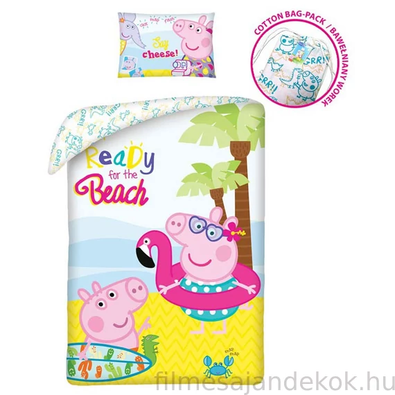 Peppa malac Beach ágyneműhuzat 140×200cm, 70×90 cm