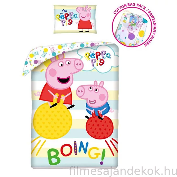 Peppa malac Boing ágyneműhuzat 140×200cm, 70×90 cm