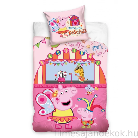 Peppa malac Festival ágyneműhuzat 140×200cm, 70×90 cm