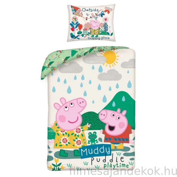 Peppa malac Muddy ágyneműhuzat 140×200cm, 70×90 cm
