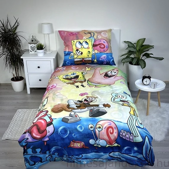 SpongyaBob Party ágyneműhuzat 140×200cm 70×90 cm microfibre