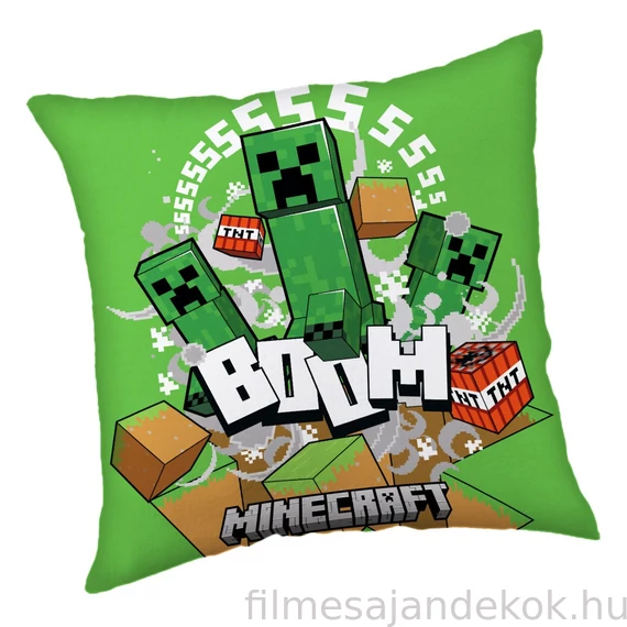 Minecraft Creeper Boom párna, díszpárna 40*40 cm