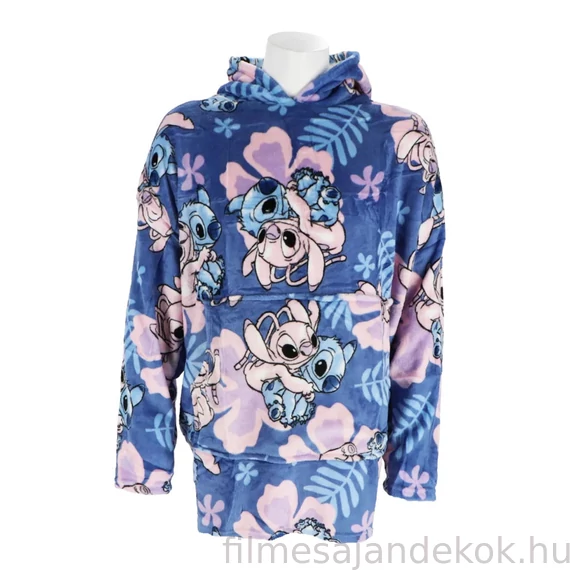 Disney Lilo és Stitch, A csillagkutya Hibiscus belebújós plüss polár takaró, poncsó 3-6 év