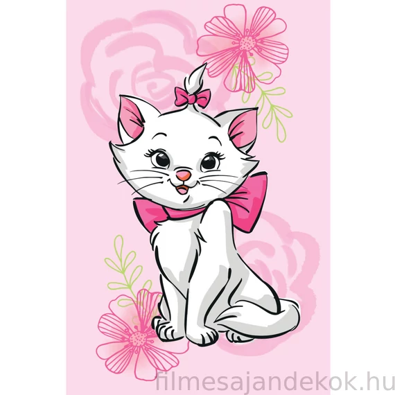Disney Marie cica Pink Flower polár takaró 100x150cm
