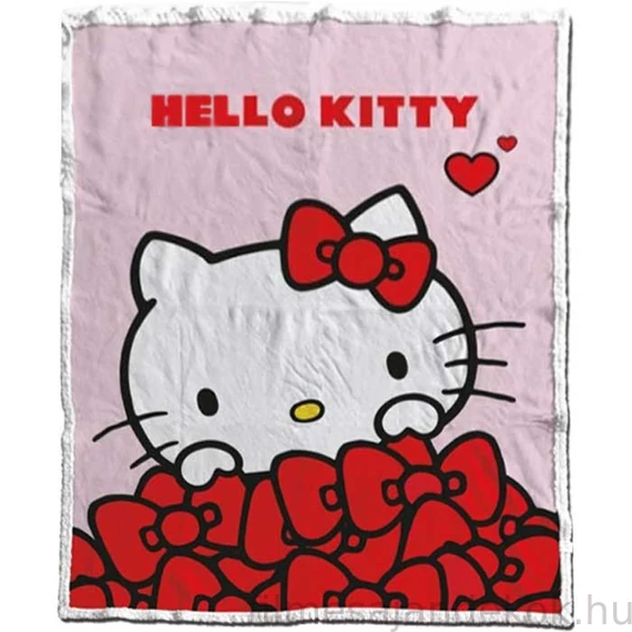 Hello Kitty Bow sherpa takaró 130x170cm