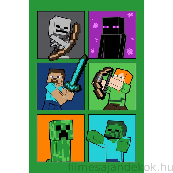 Minecraft Fight Badges szuper puha polár takaró 100*150cm