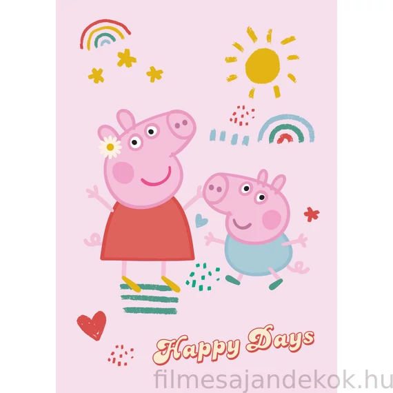 Peppa malac Happy Days polár takaró 100x140cm